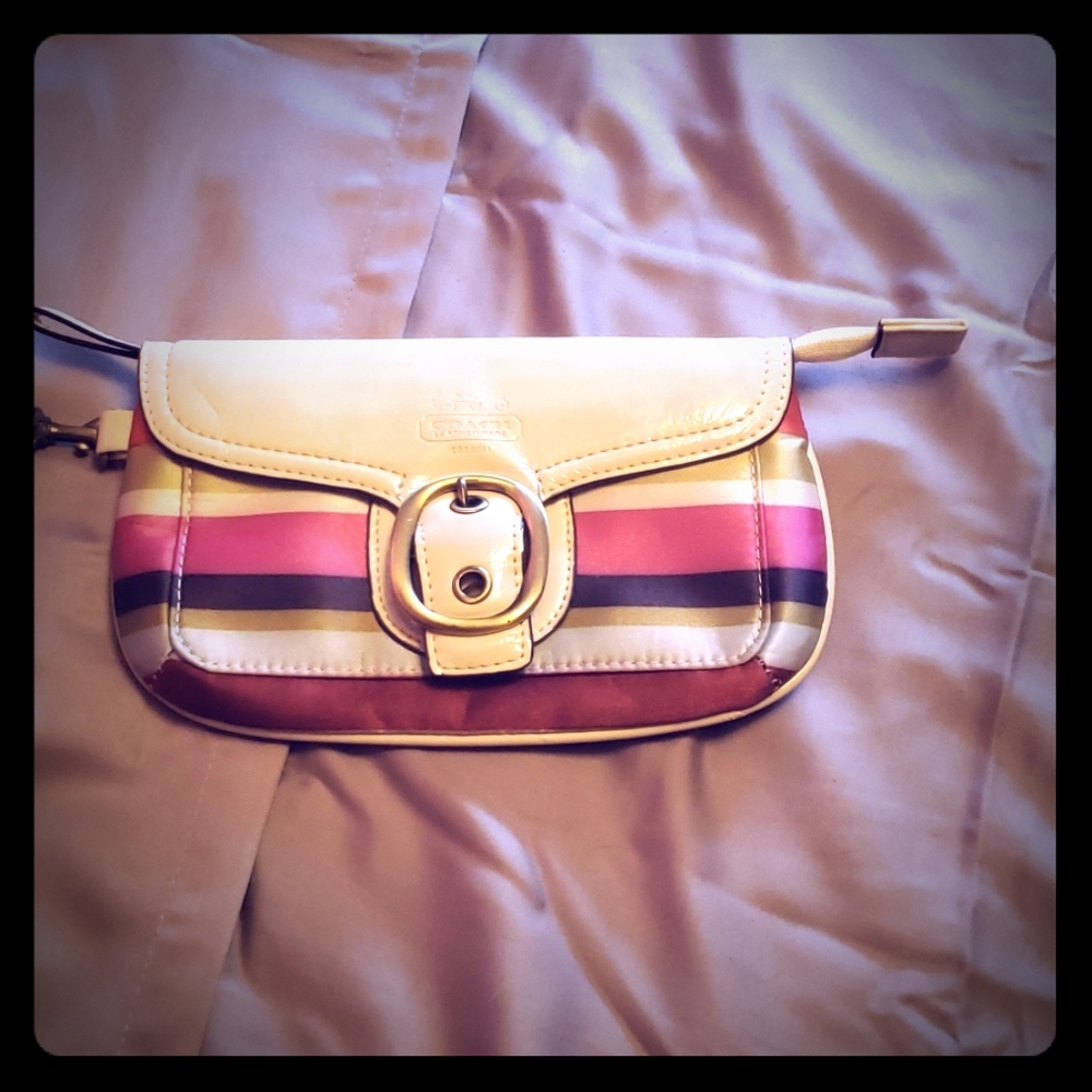 Coach mini purse striped